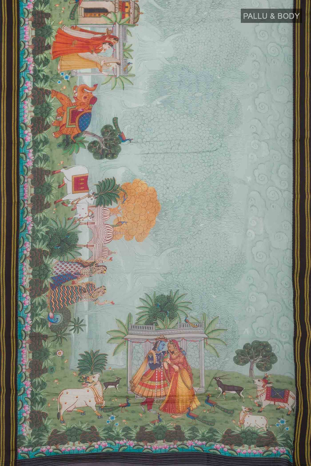 Blue Tussar Silk Saree