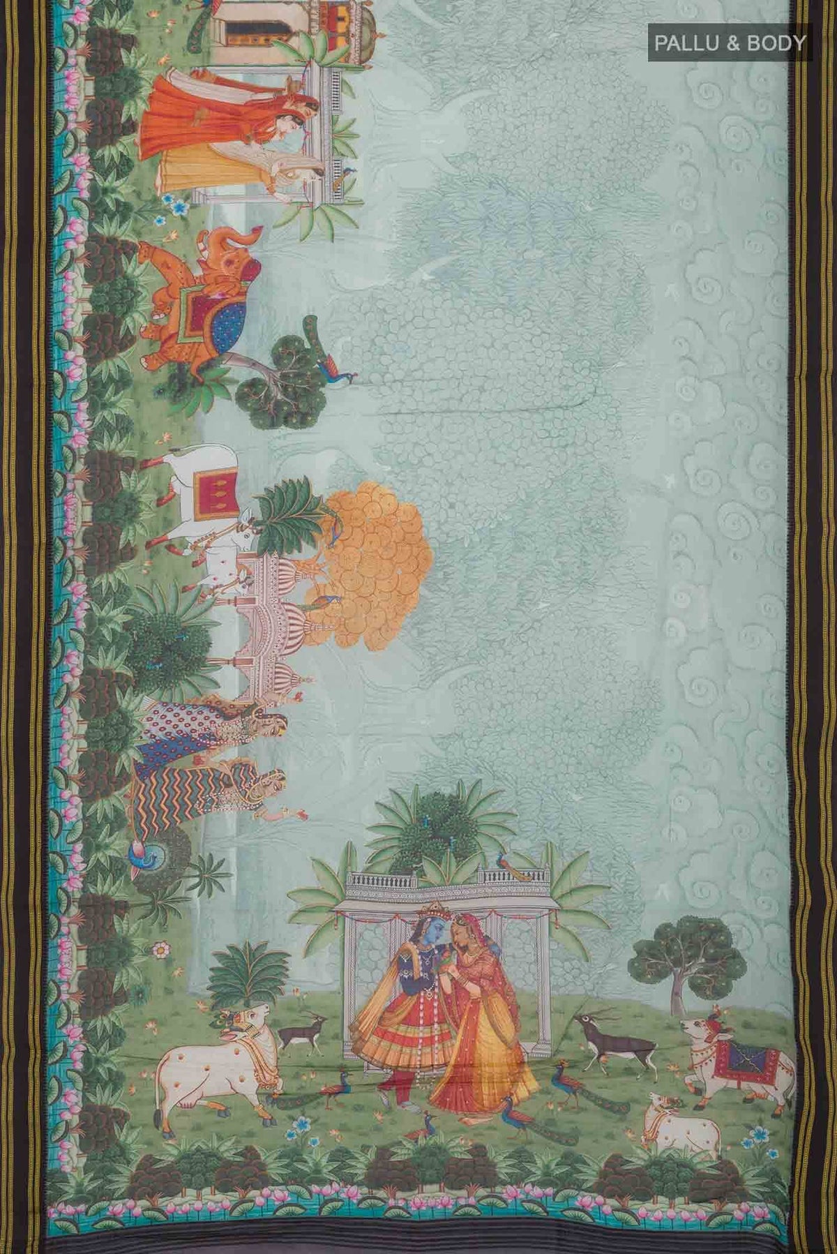 Blue Tussar Silk Saree