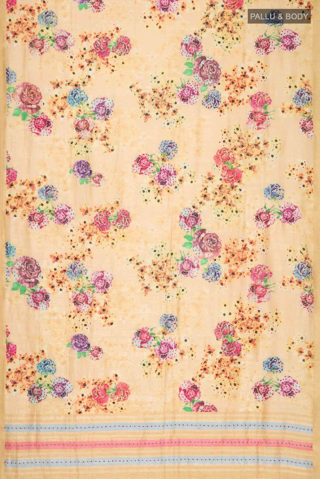 Yellow Bhagalpuri Tussar Silk Saree