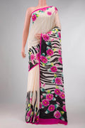 Pink Dual Tone Blended Mysore Crepe Saree