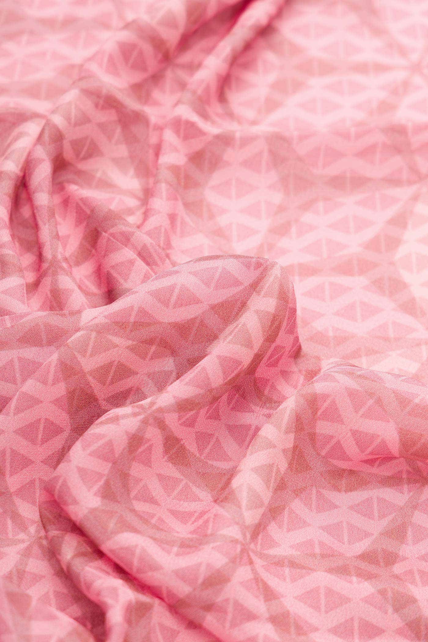 Pink Dual Tone Blended Mysore Crepe Saree