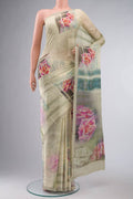 Light Green Blended Crepe Saree