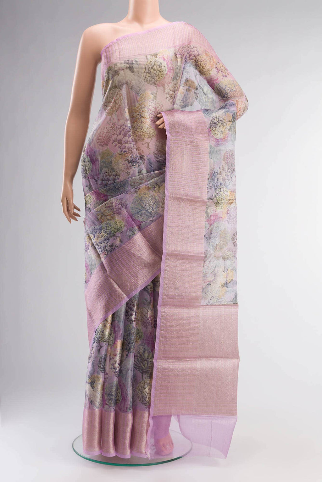 Lavender Blended Organza Silk Saree