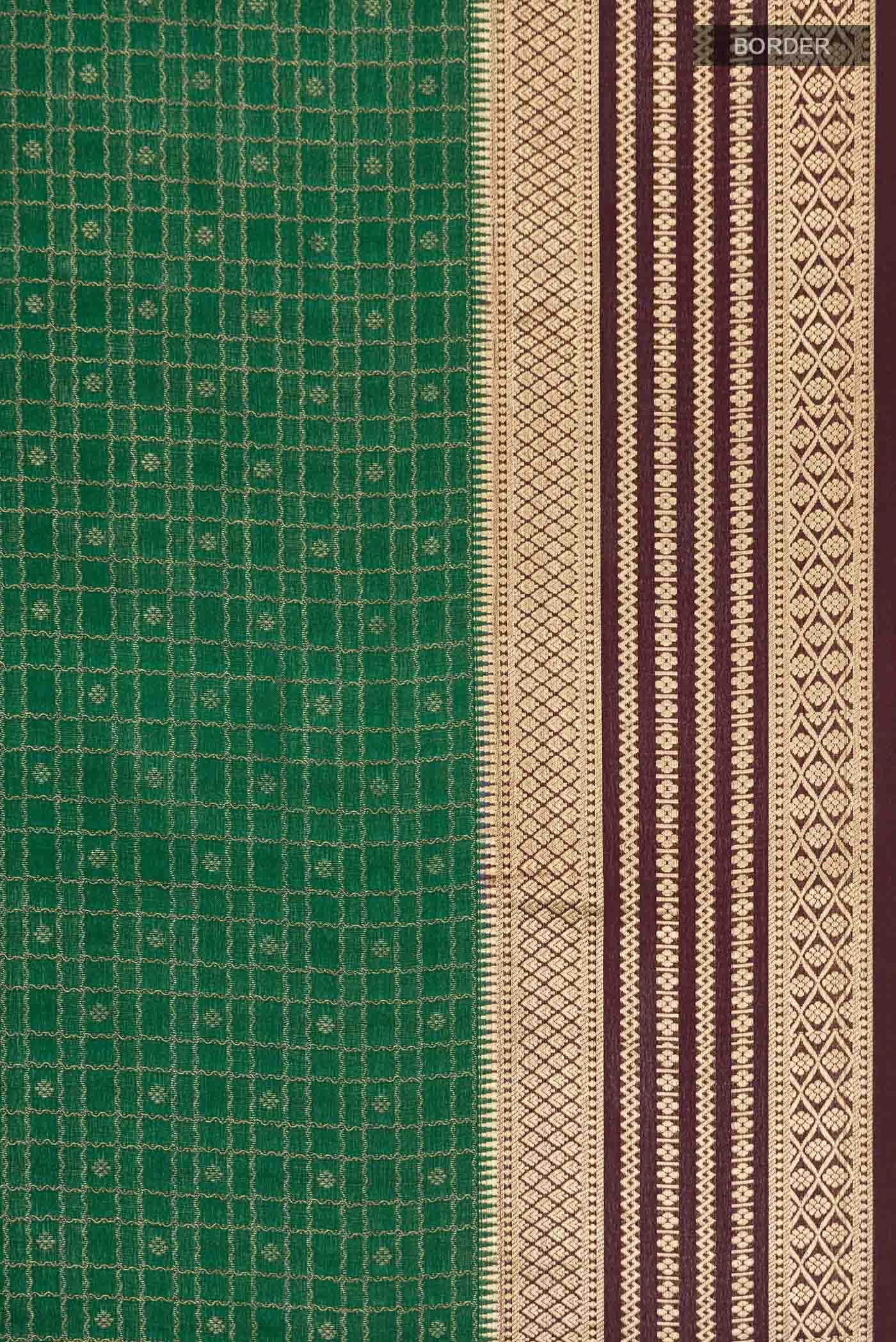 Green Mysore Crepe Saree