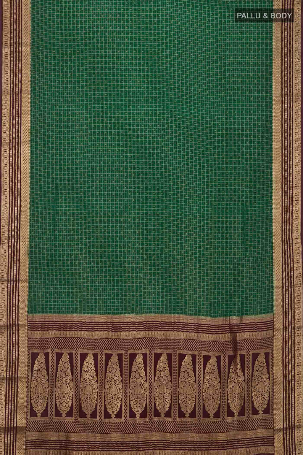 Green Mysore Crepe Saree