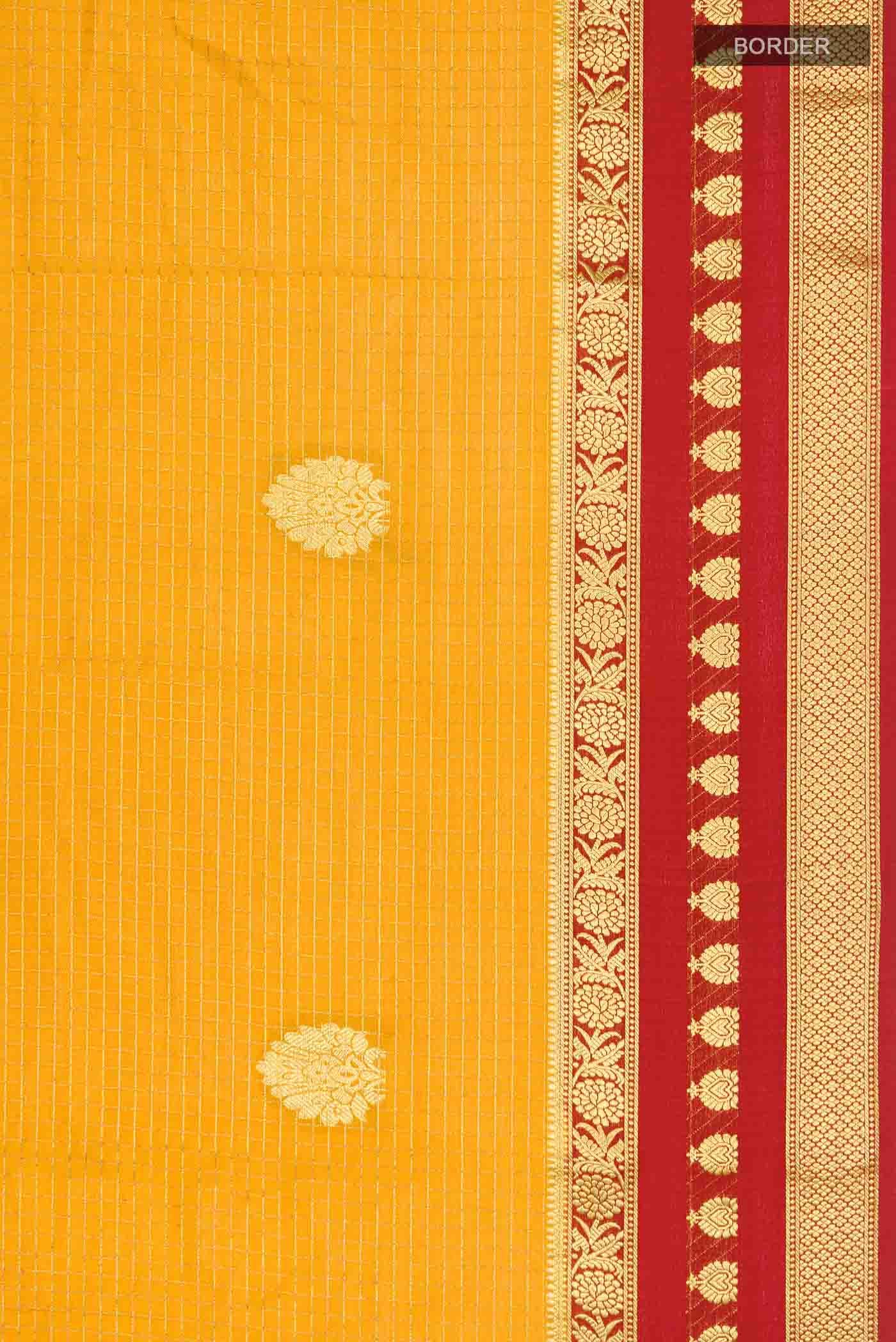Mustard Mysore Crepe Saree