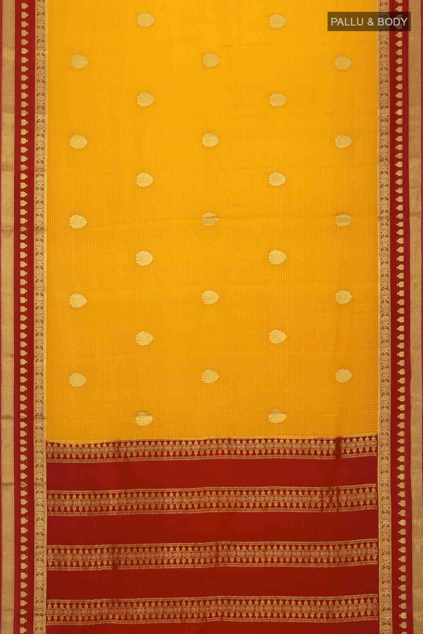 Mustard Mysore Crepe Saree