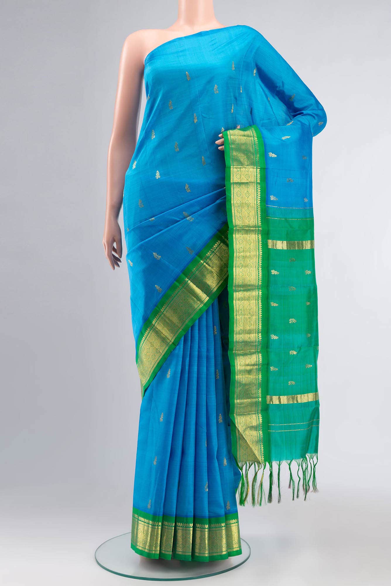 Blue Kanchipuram Silk Saree
