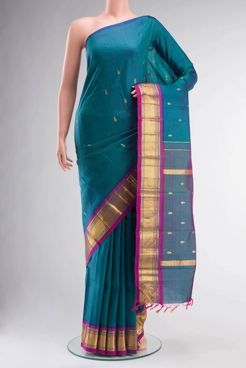Blue Kanchipuram Silk Saree