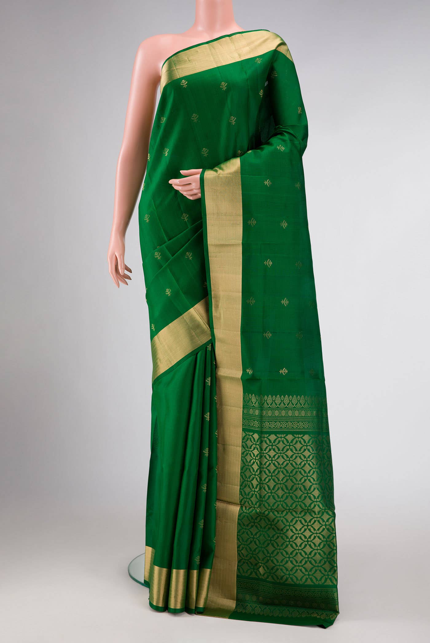 Green Dual Tone Soft Silk Saree