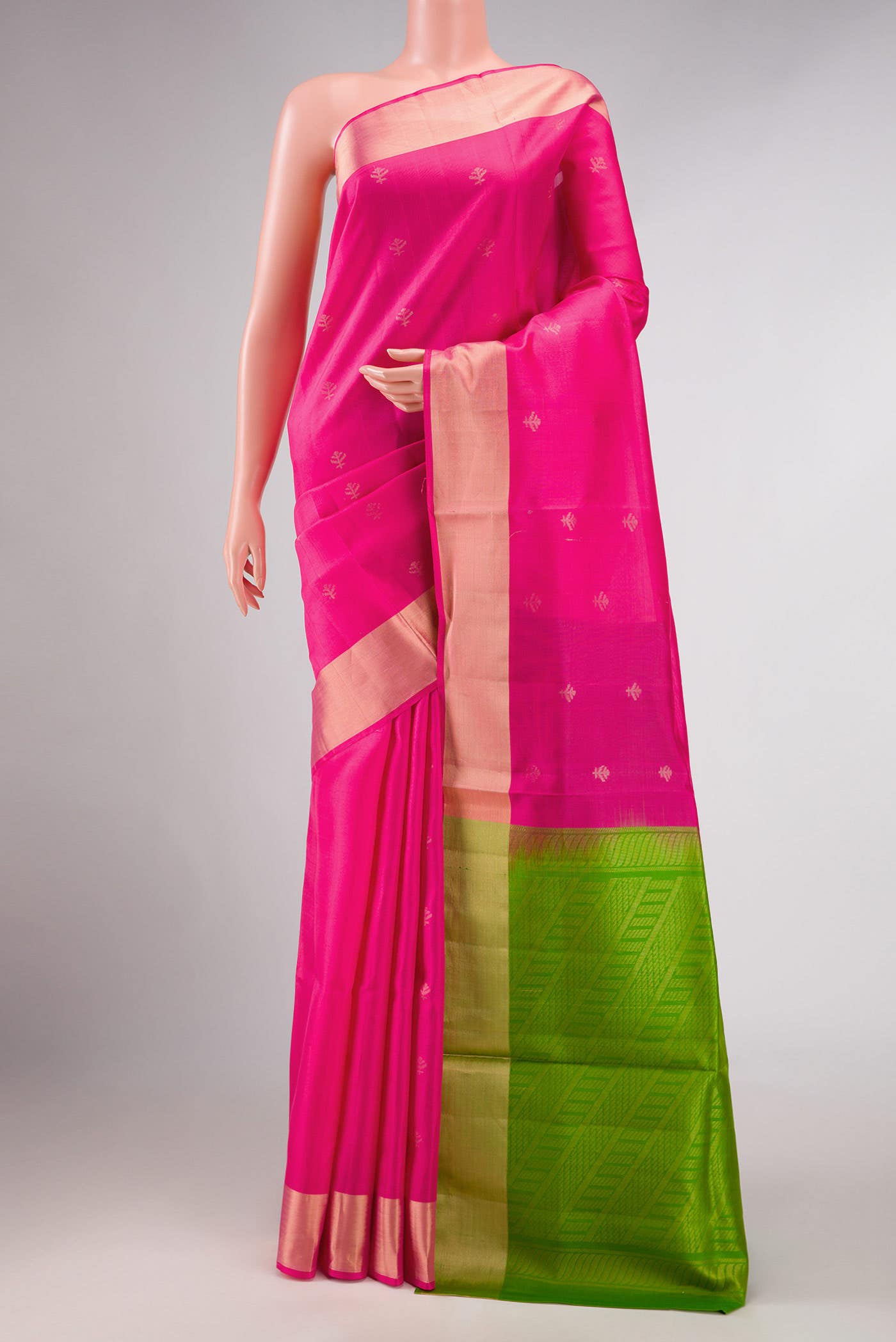 Pink Dual Tone Soft Silk Saree
