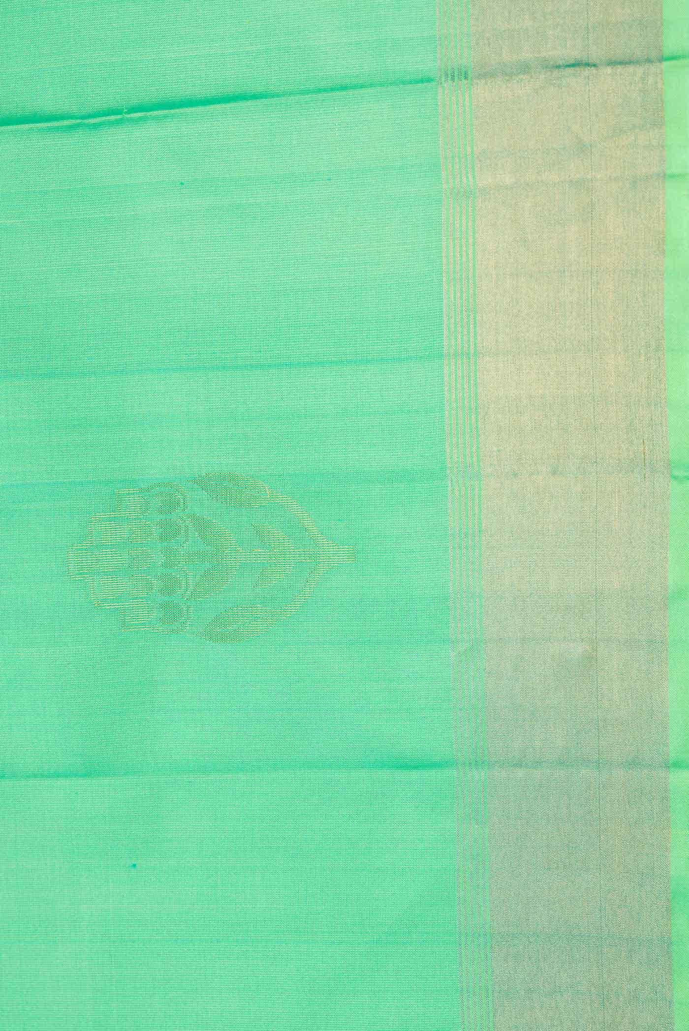 Parrot Green Dual Tone Soft Silk Saree