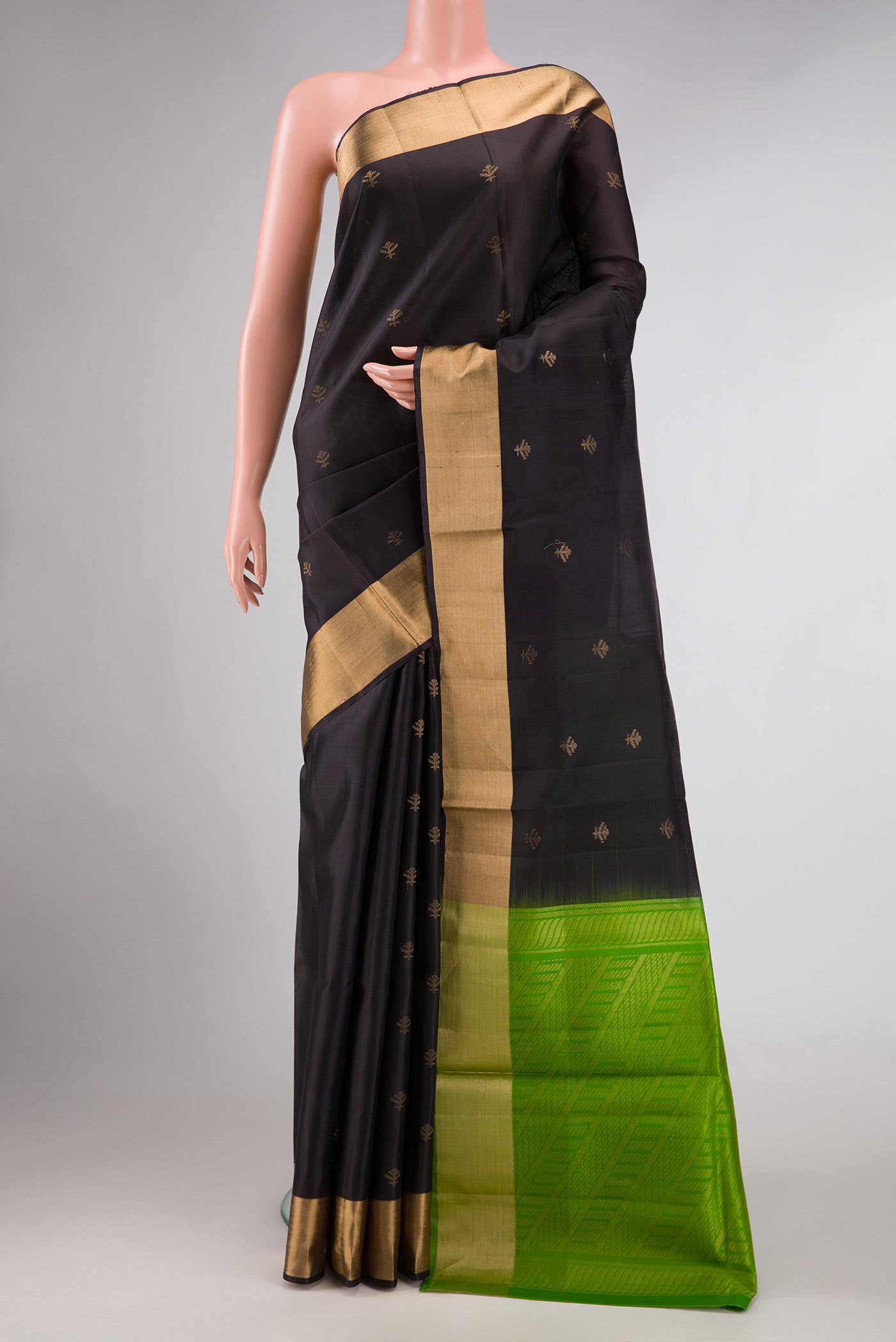 Black Dual Tone Soft Silk Saree
