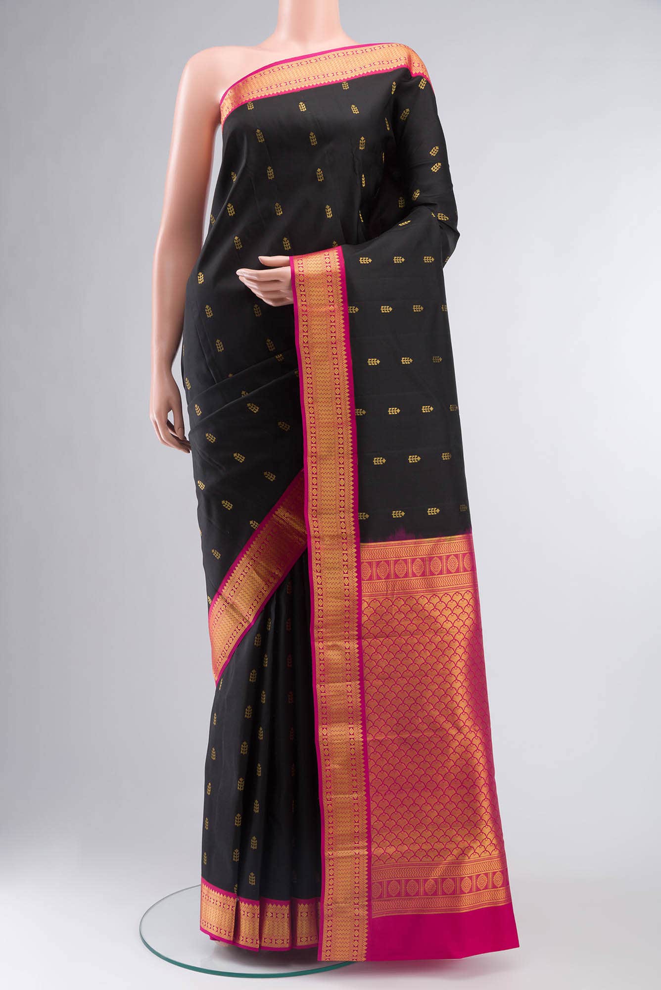 Black Kanchipuram Silk Saree