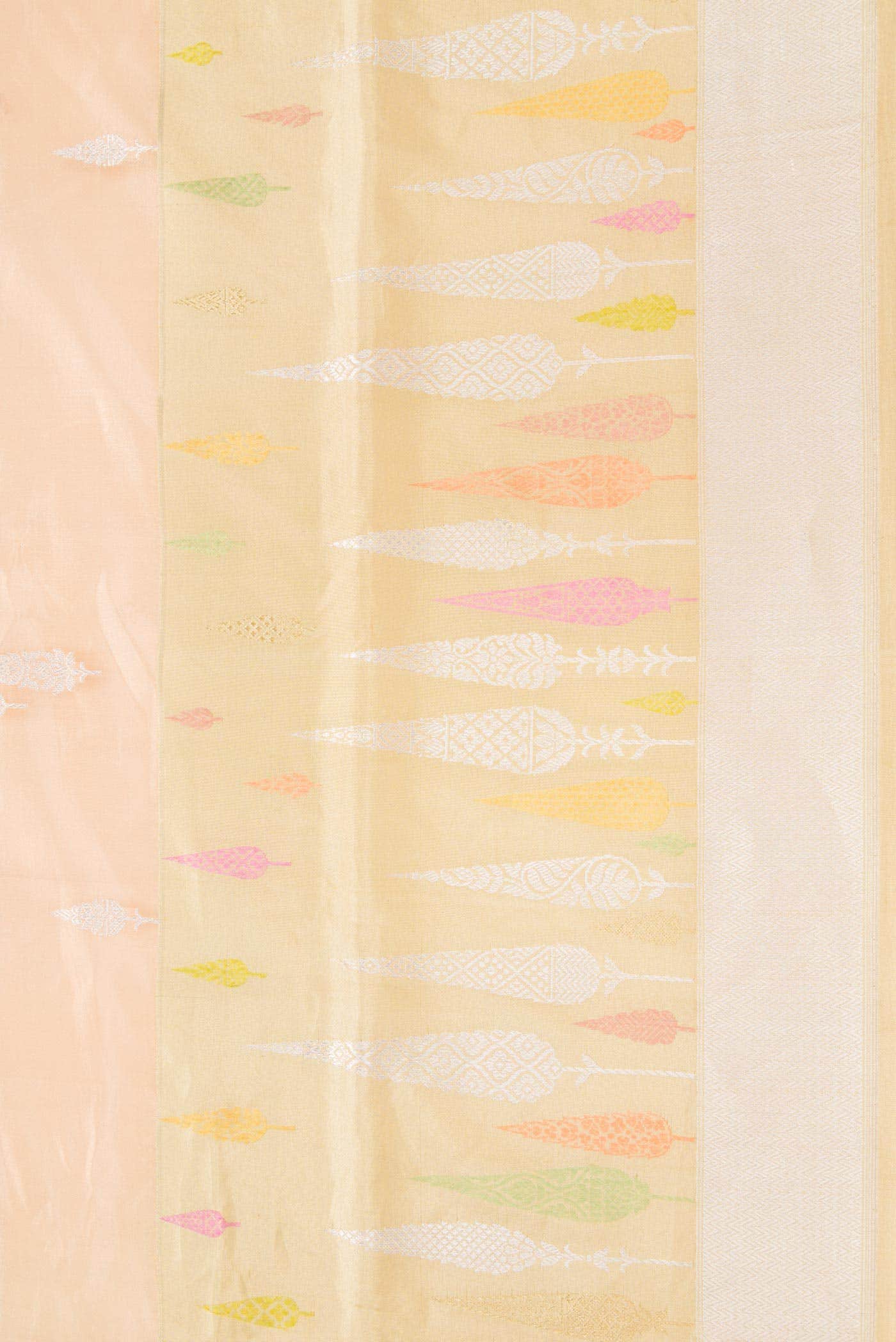 Golden Peach Dual Tone Banarasi Tissue Silk Saree