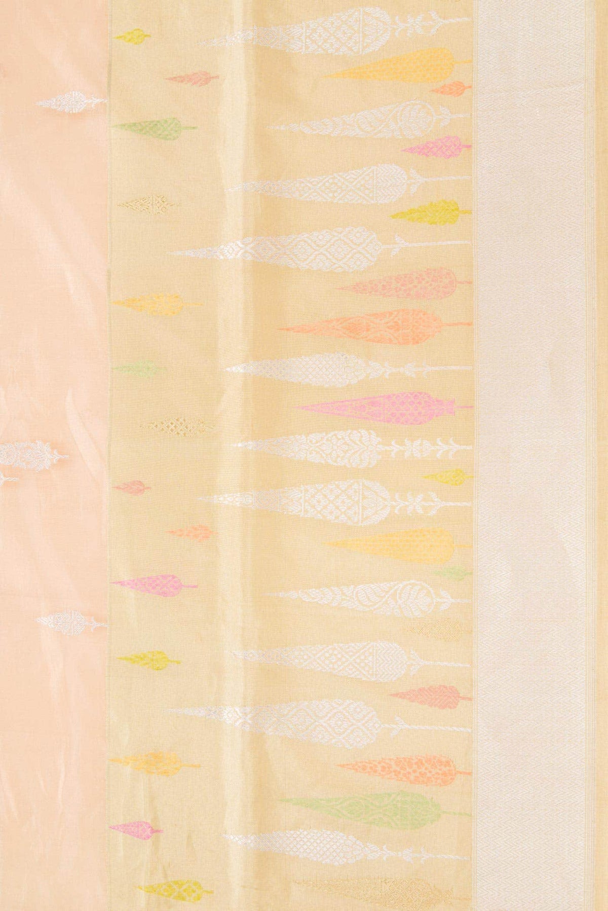 Golden Peach Dual Tone Banarasi Tissue Silk Saree