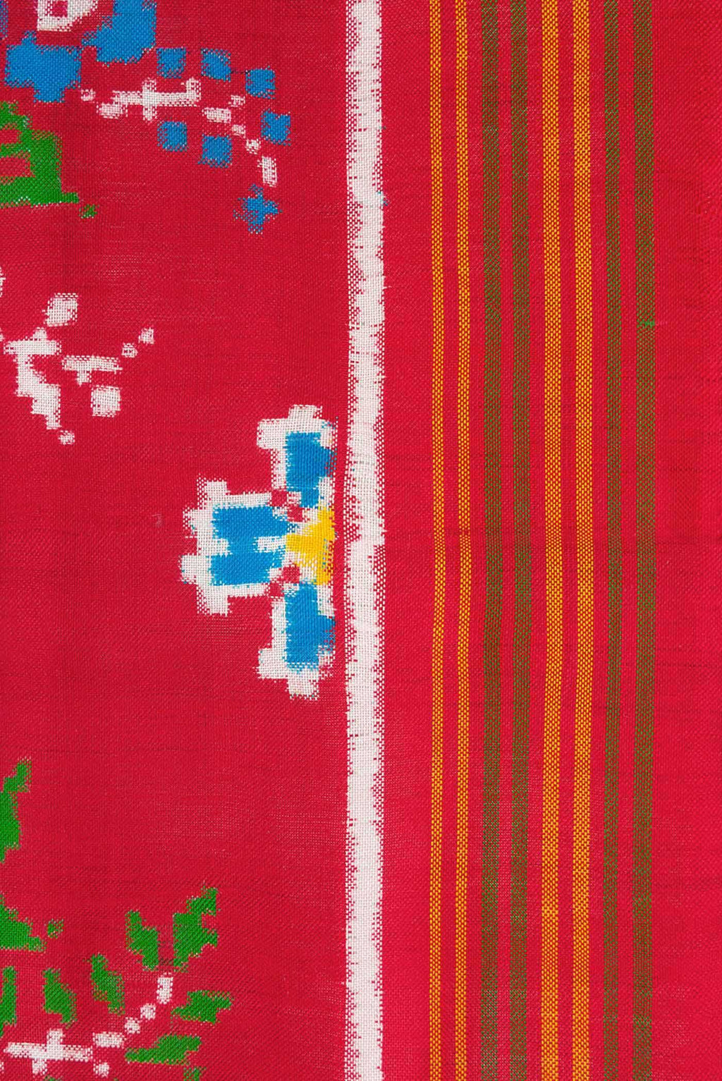 Pure Silk Pure Zari Red Double Ikat Saree