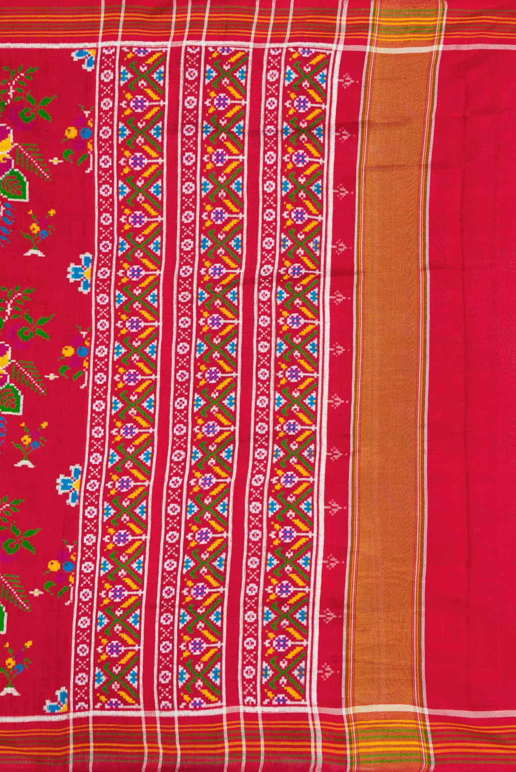 Pure Silk Pure Zari Red Double Ikat Saree