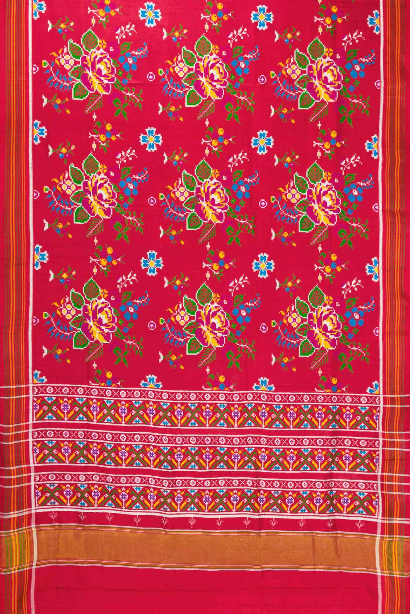 Pure Silk Pure Zari Red Double Ikat Saree