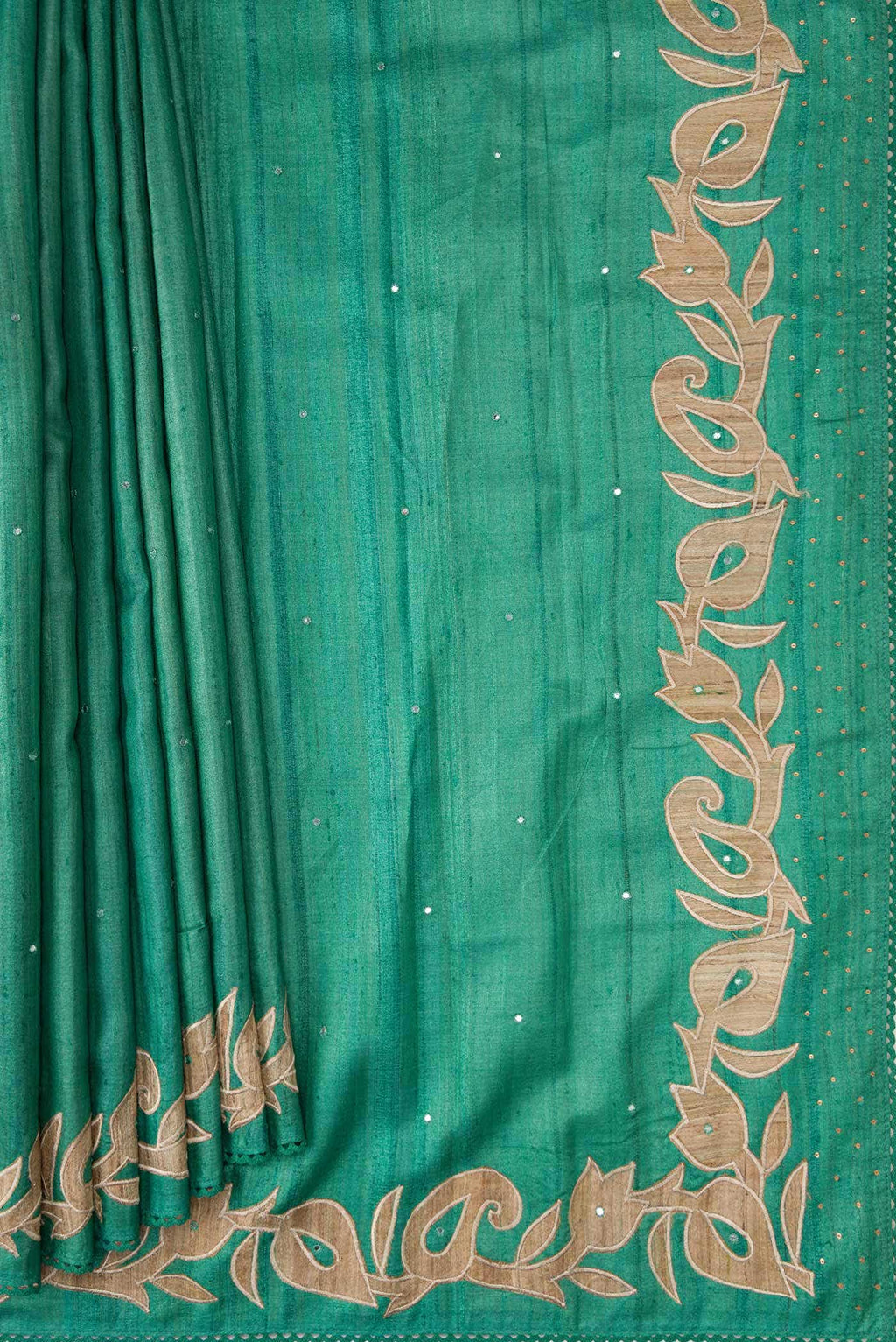Green Dual Tone Tussar Silk Saree