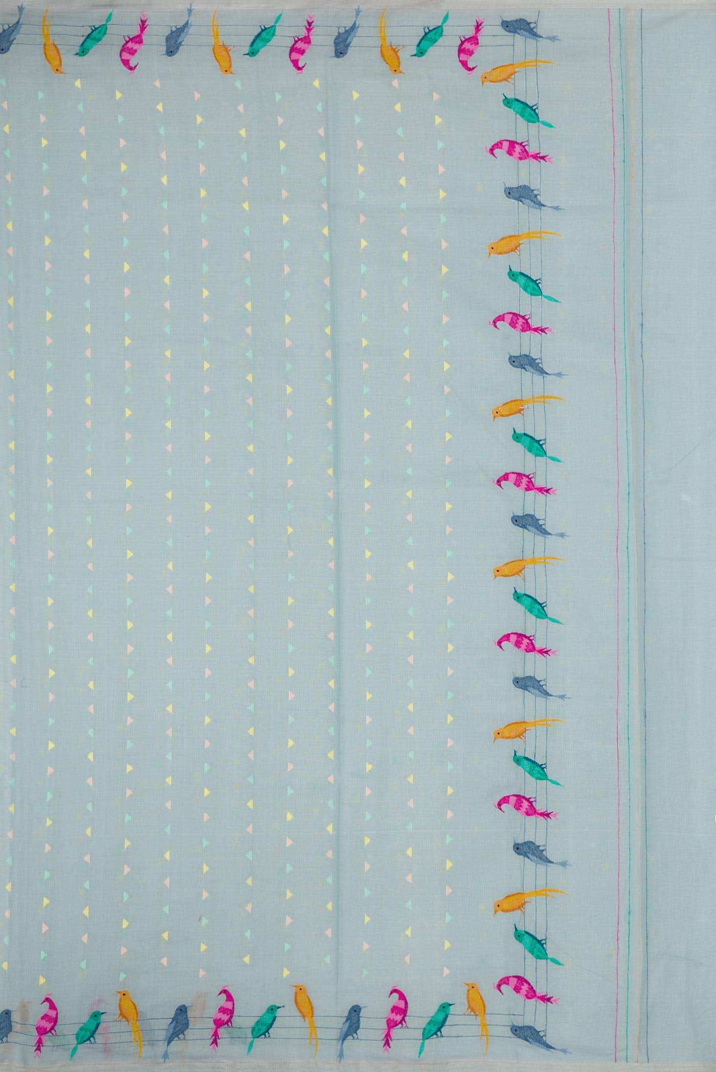 Light Blue Dual Tone Chanderi Tissue Silk Saree