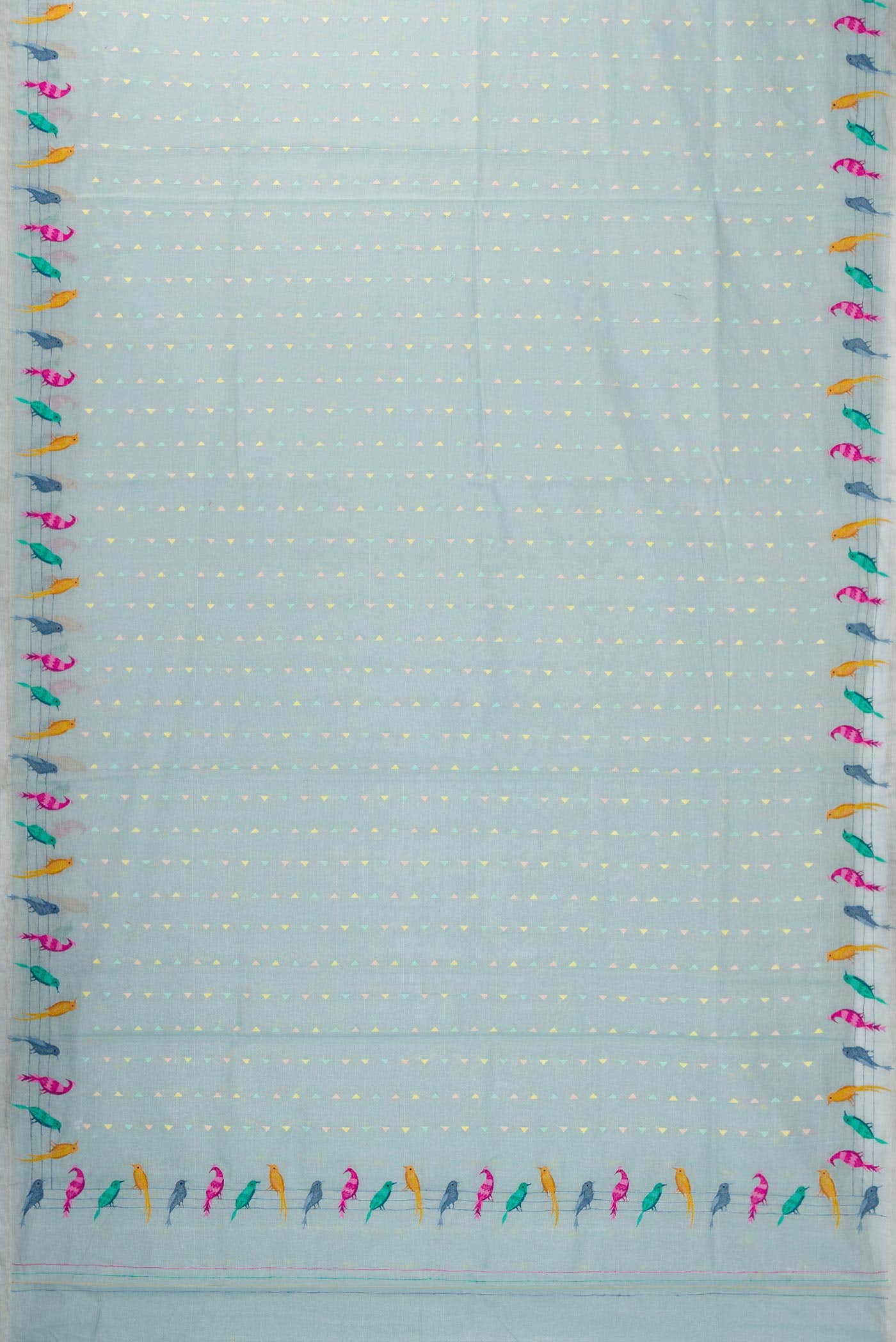Light Blue Dual Tone Chanderi Tissue Silk Saree