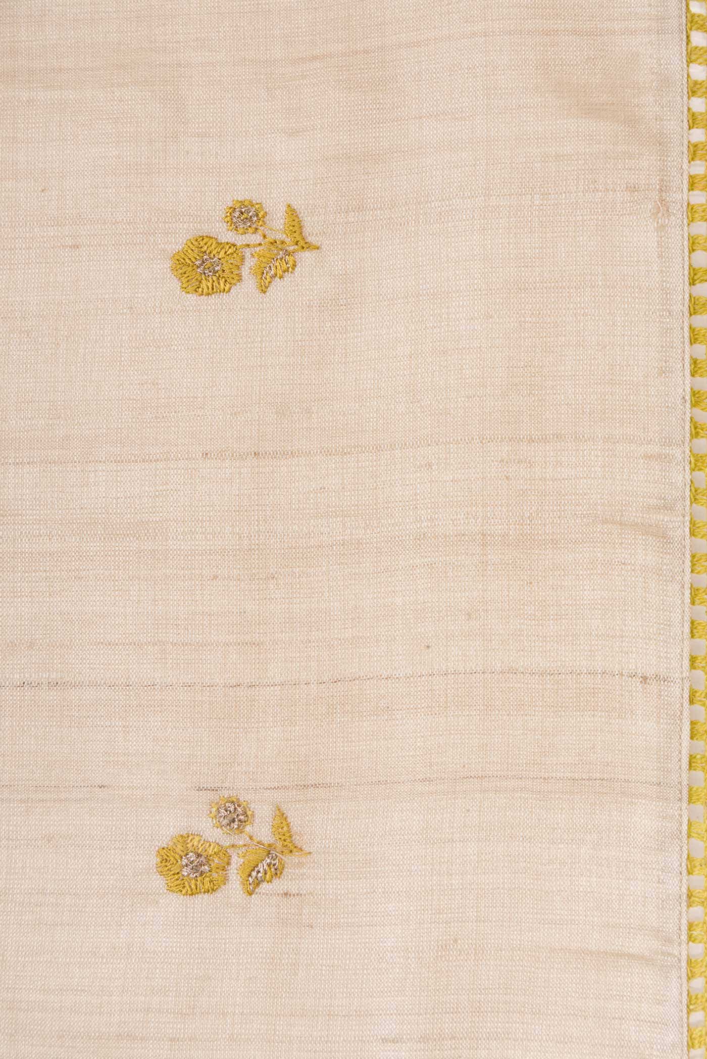 Beige Tussar Silk Saree