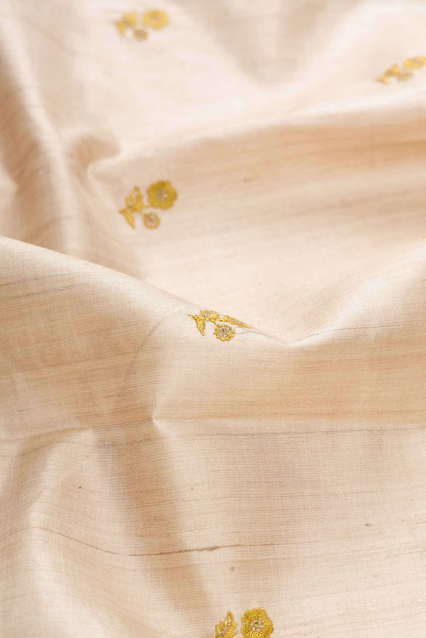 Beige Tussar Silk Saree