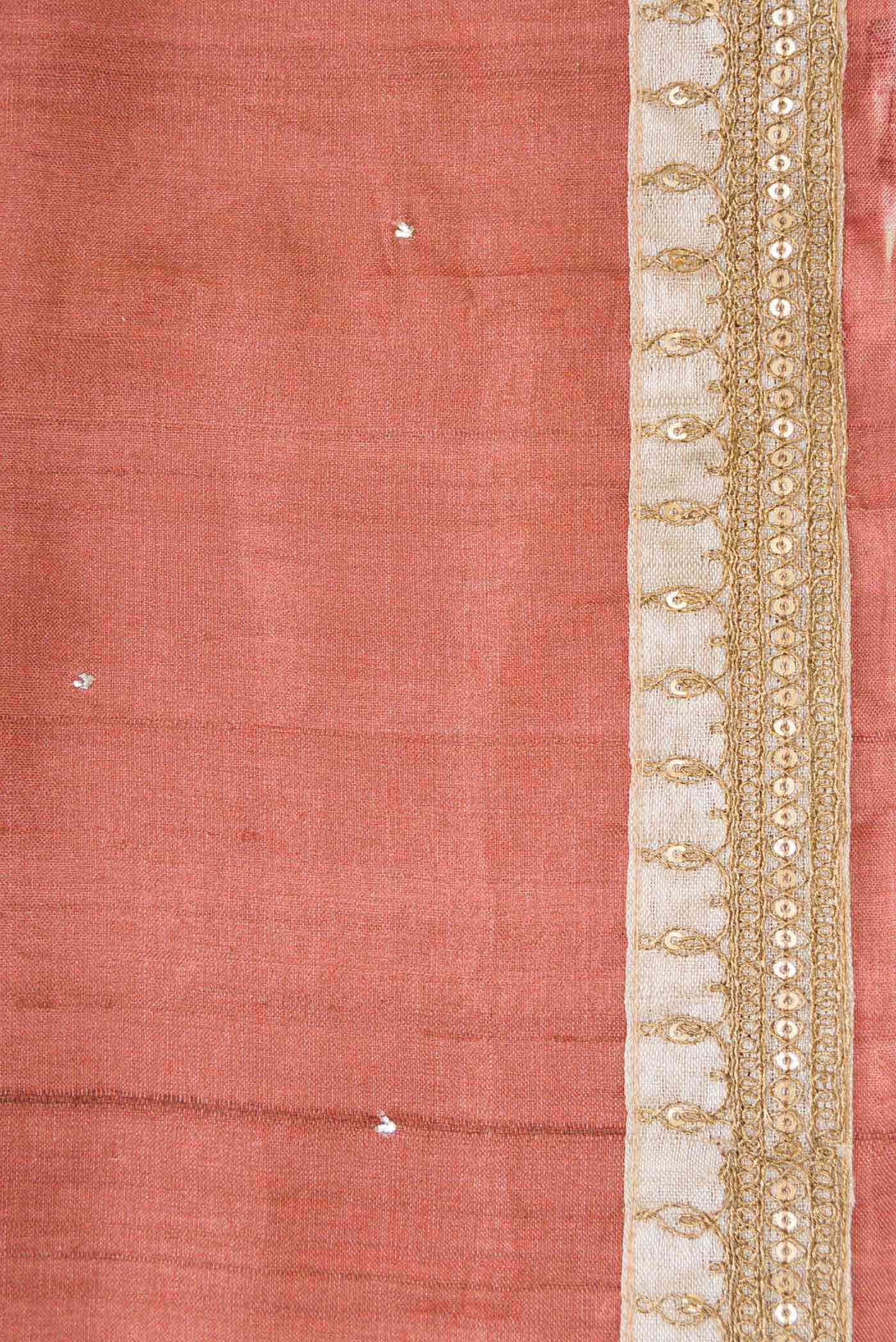 Rose Gold Dual Tone Tussar Silk Saree