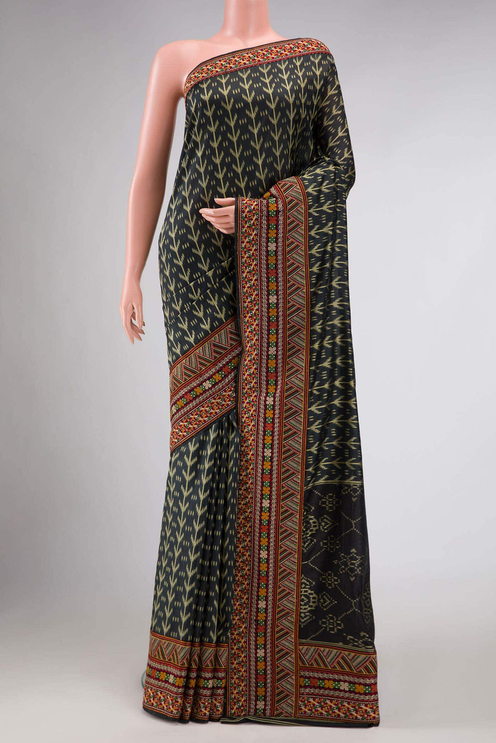 Black Double Ikat Saree
