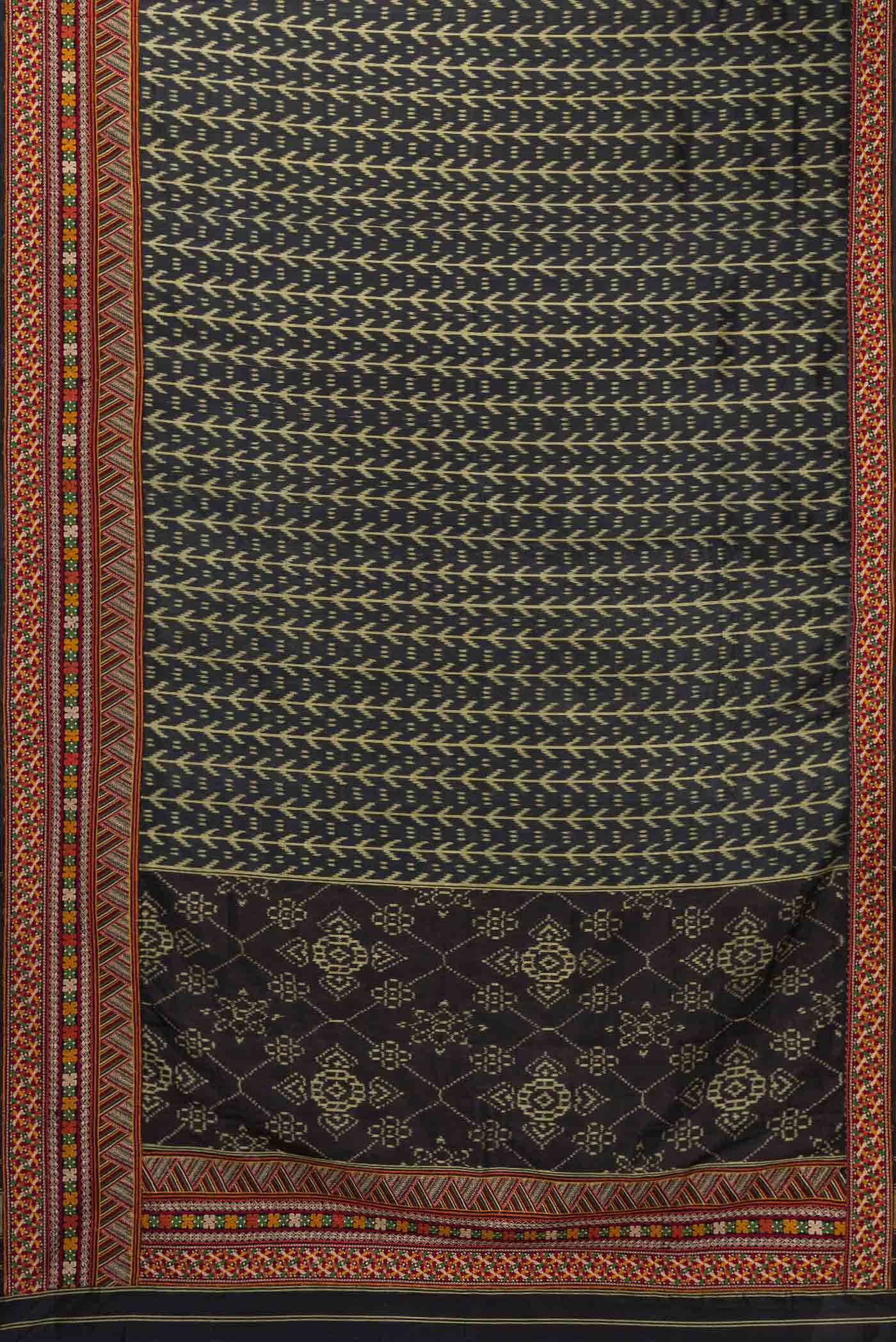 Black Double Ikat Saree