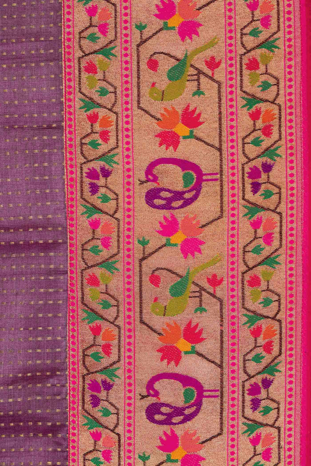 Burgundy Dual Tone Tussar Silk Saree