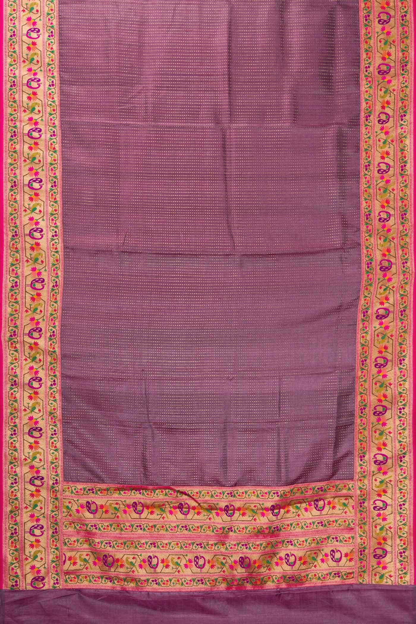 Burgundy Dual Tone Tussar Silk Saree