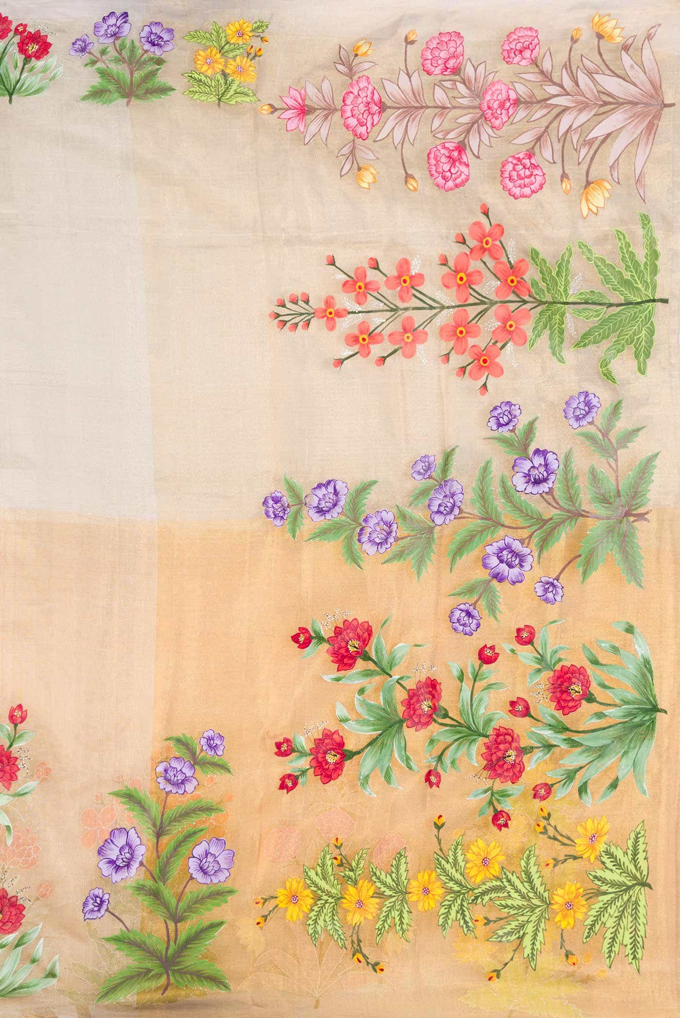 Gold and Silver Dual Tone Kanchipuram Tissue Silk Saree