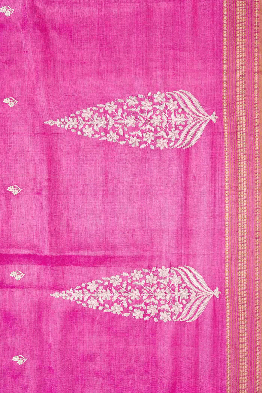 Pink Dual Tone Tussar Silk Saree