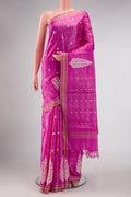 Pink Dual Tone Tussar Silk Saree