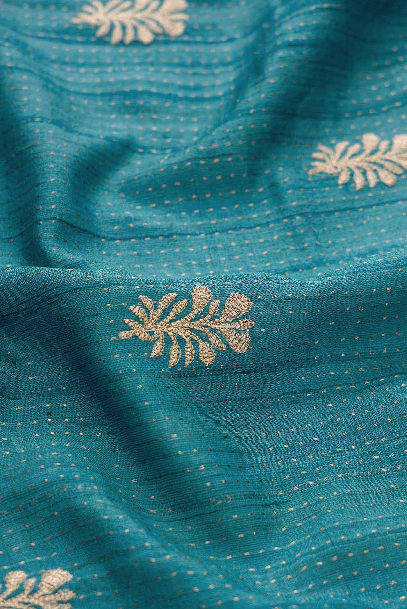 Maya Blue Dual Tone Tussar Silk Saree
