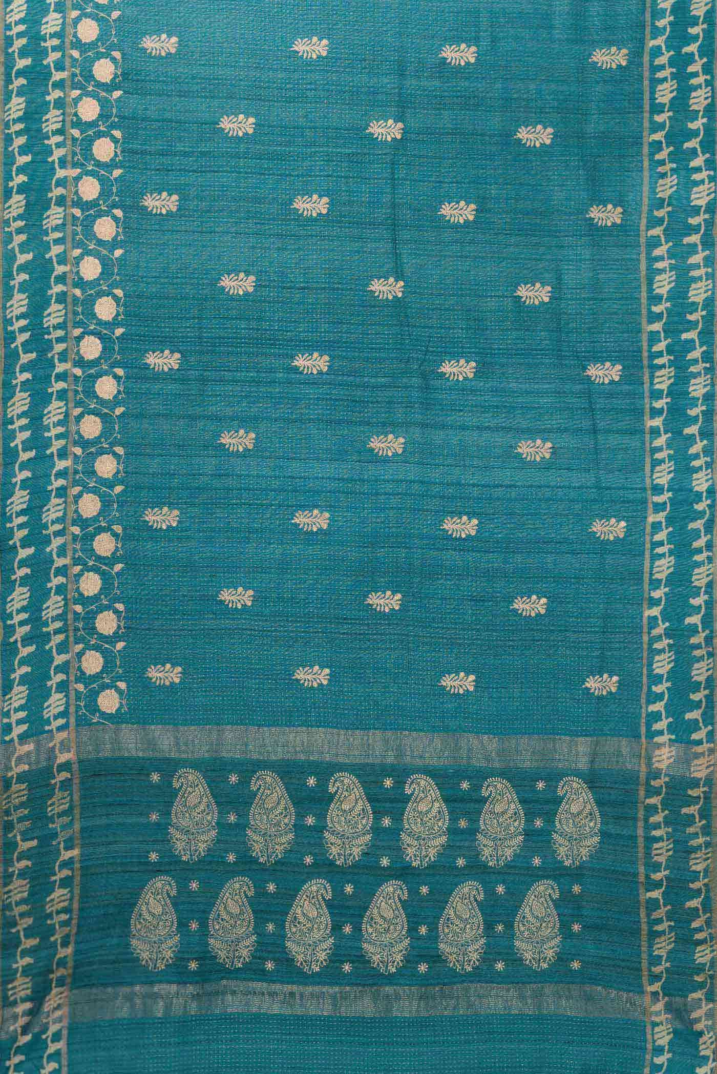 Maya Blue Dual Tone Tussar Silk Saree