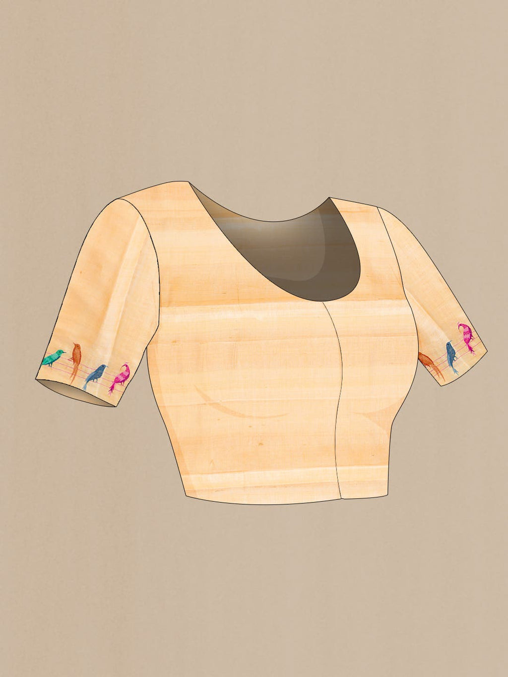 Beige Dual Tone Tussar Silk Saree