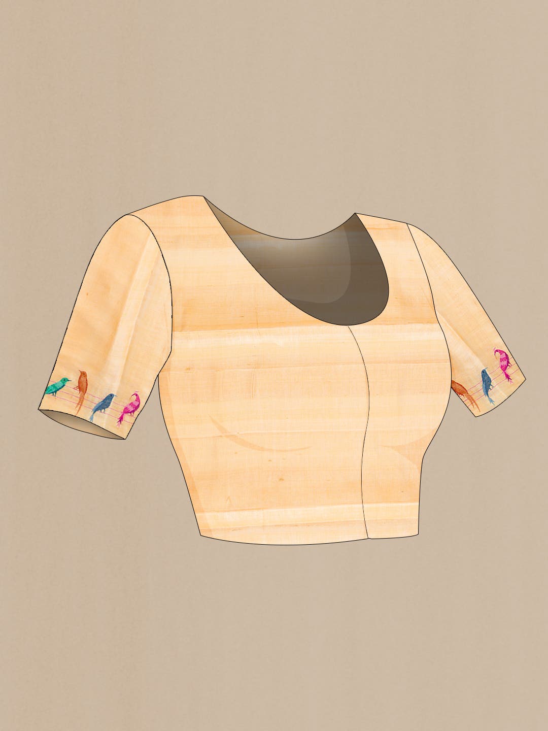 Beige Dual Tone Tussar Silk Saree