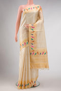 Beige Dual Tone Tussar Silk Saree