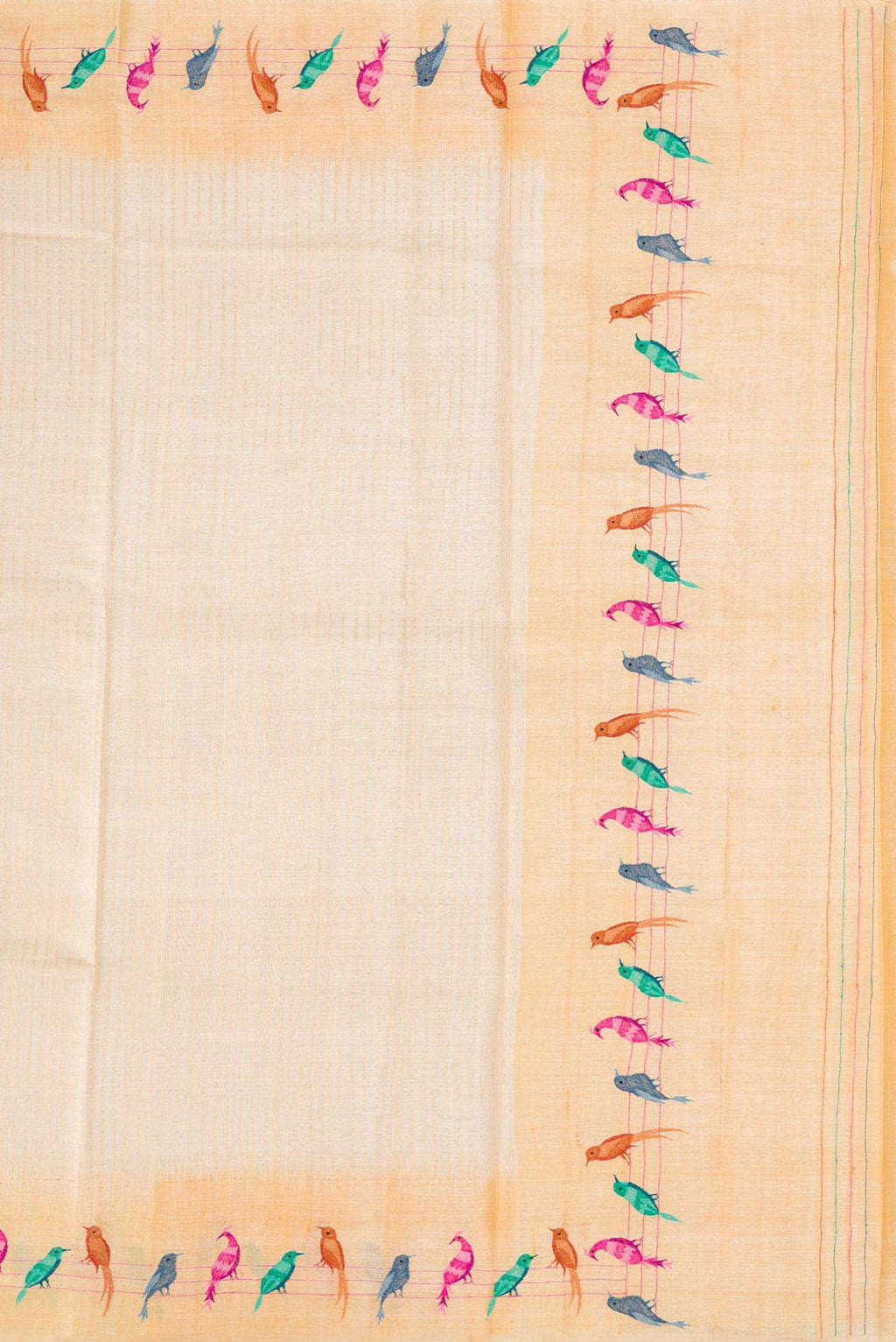 Beige Dual Tone Tussar Silk Saree