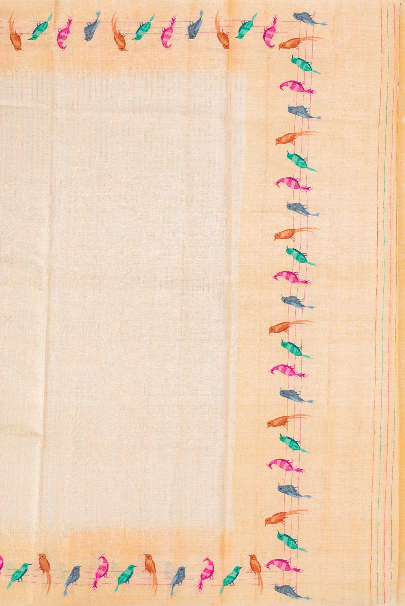 Beige Dual Tone Tussar Silk Saree