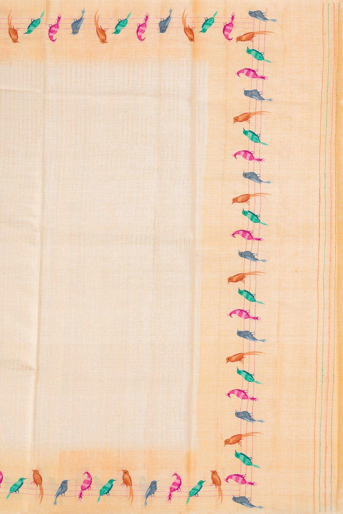 Beige Dual Tone Tussar Silk Saree