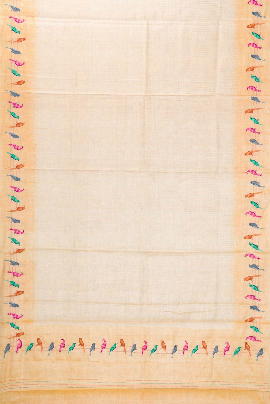 Beige Dual Tone Tussar Silk Saree