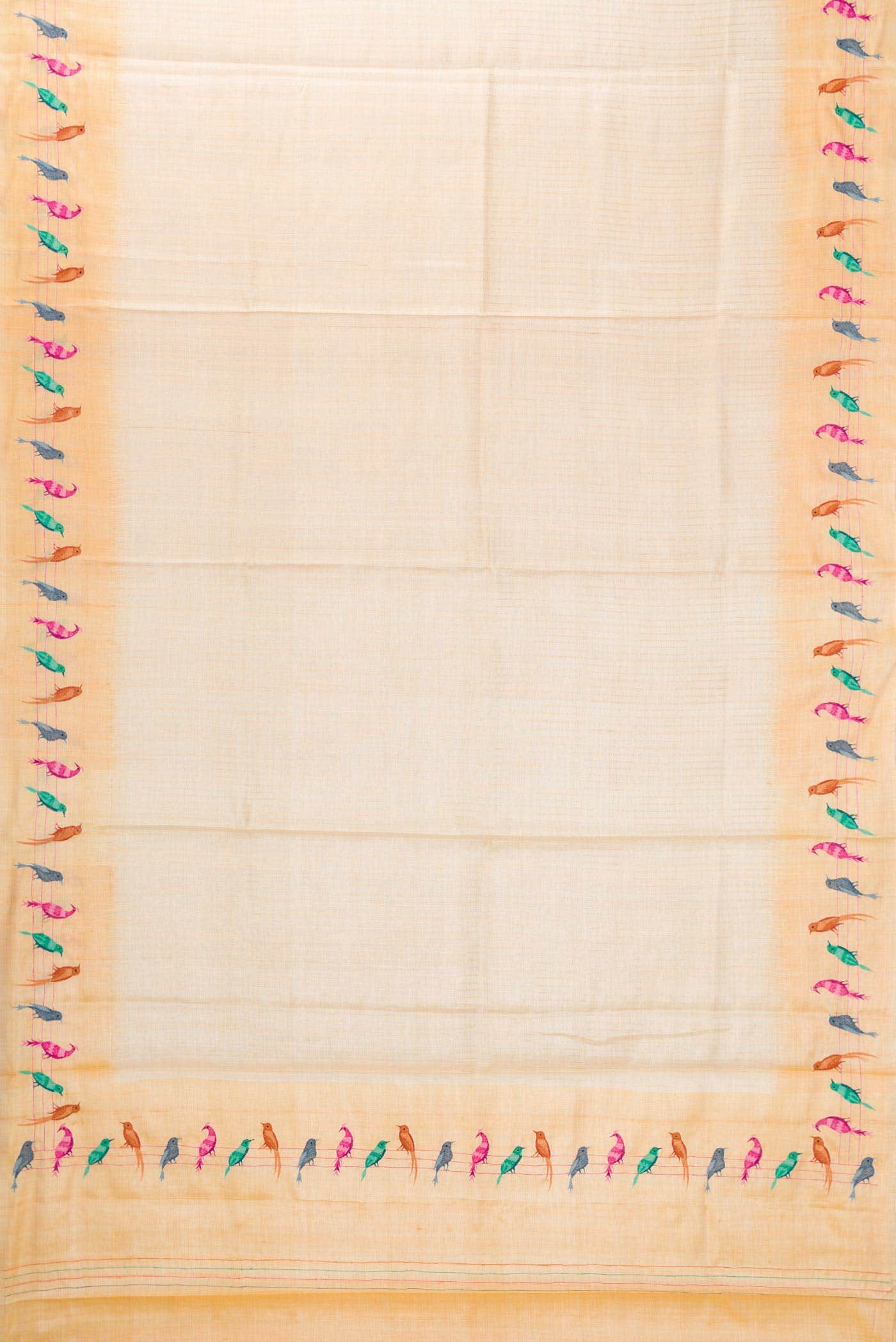 Beige Dual Tone Tussar Silk Saree
