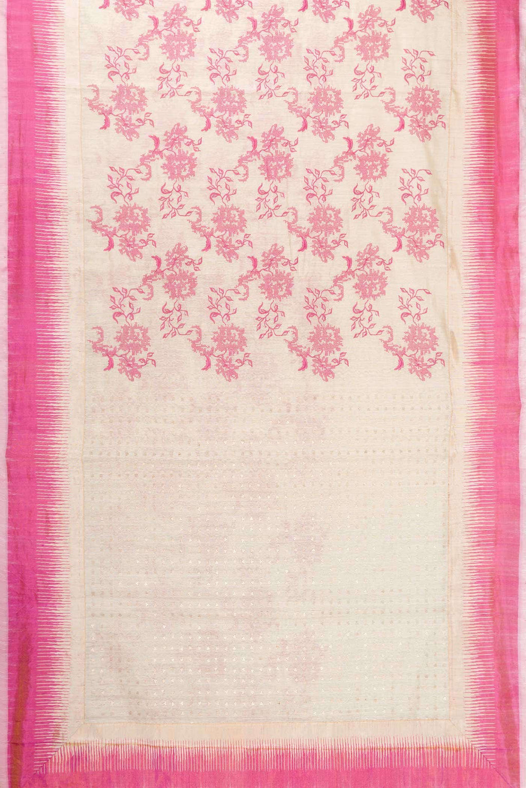Off White Dual Tone Tussar Silk Saree