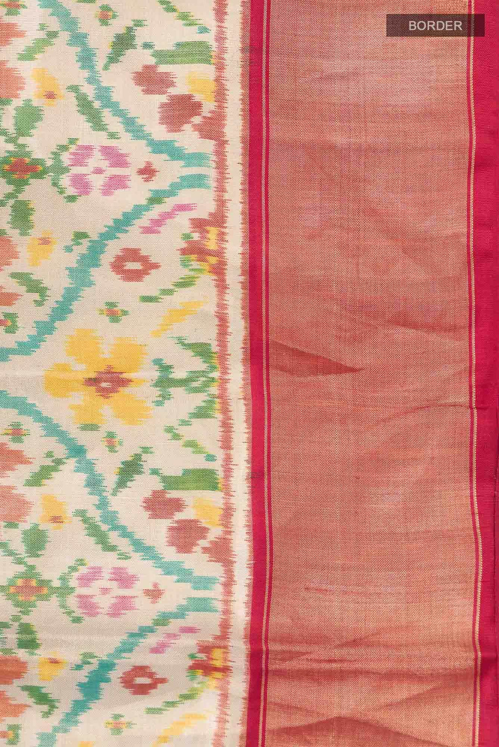 Beige Rajkot Patola Silk Saree