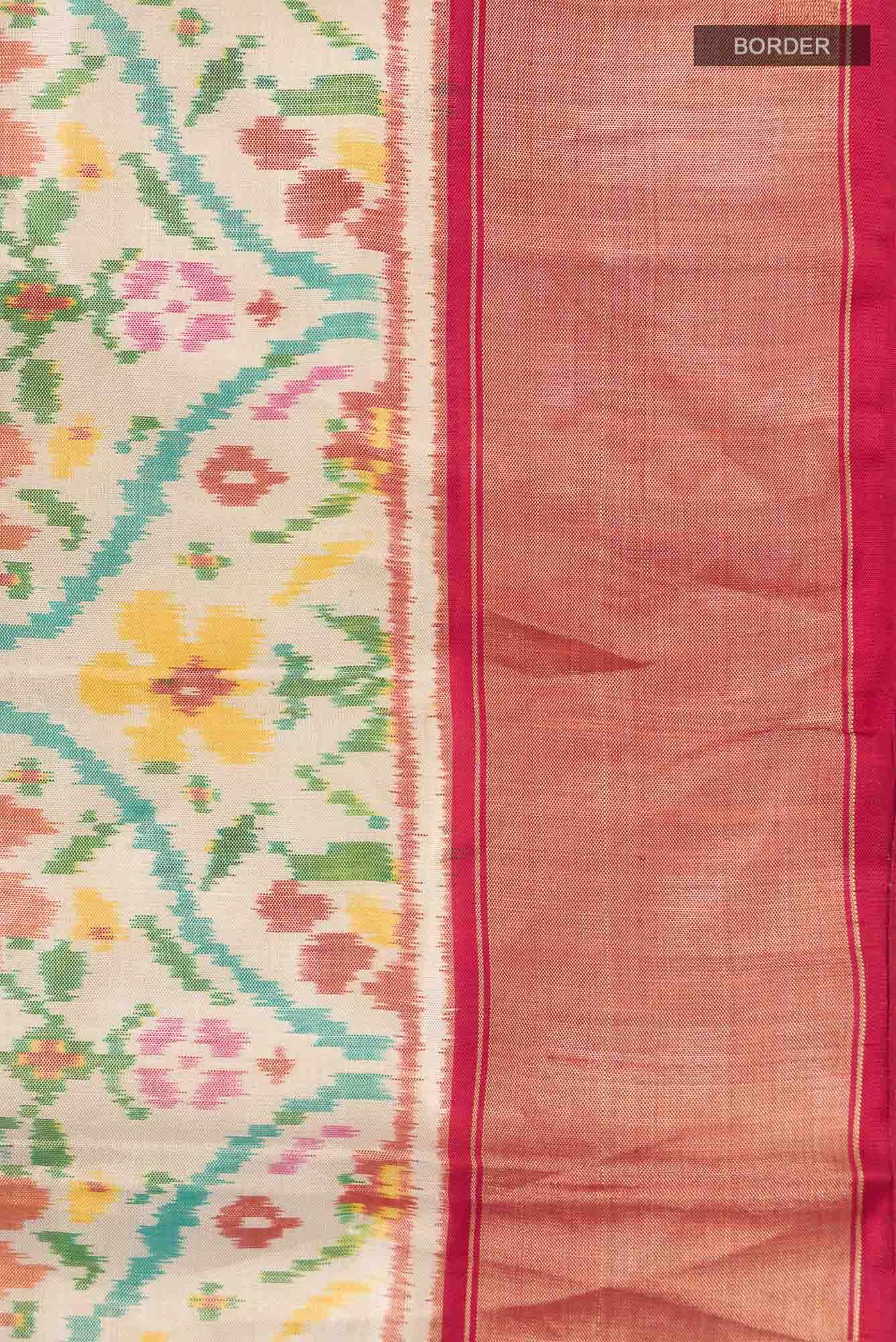 Beige Rajkot Patola Silk Saree