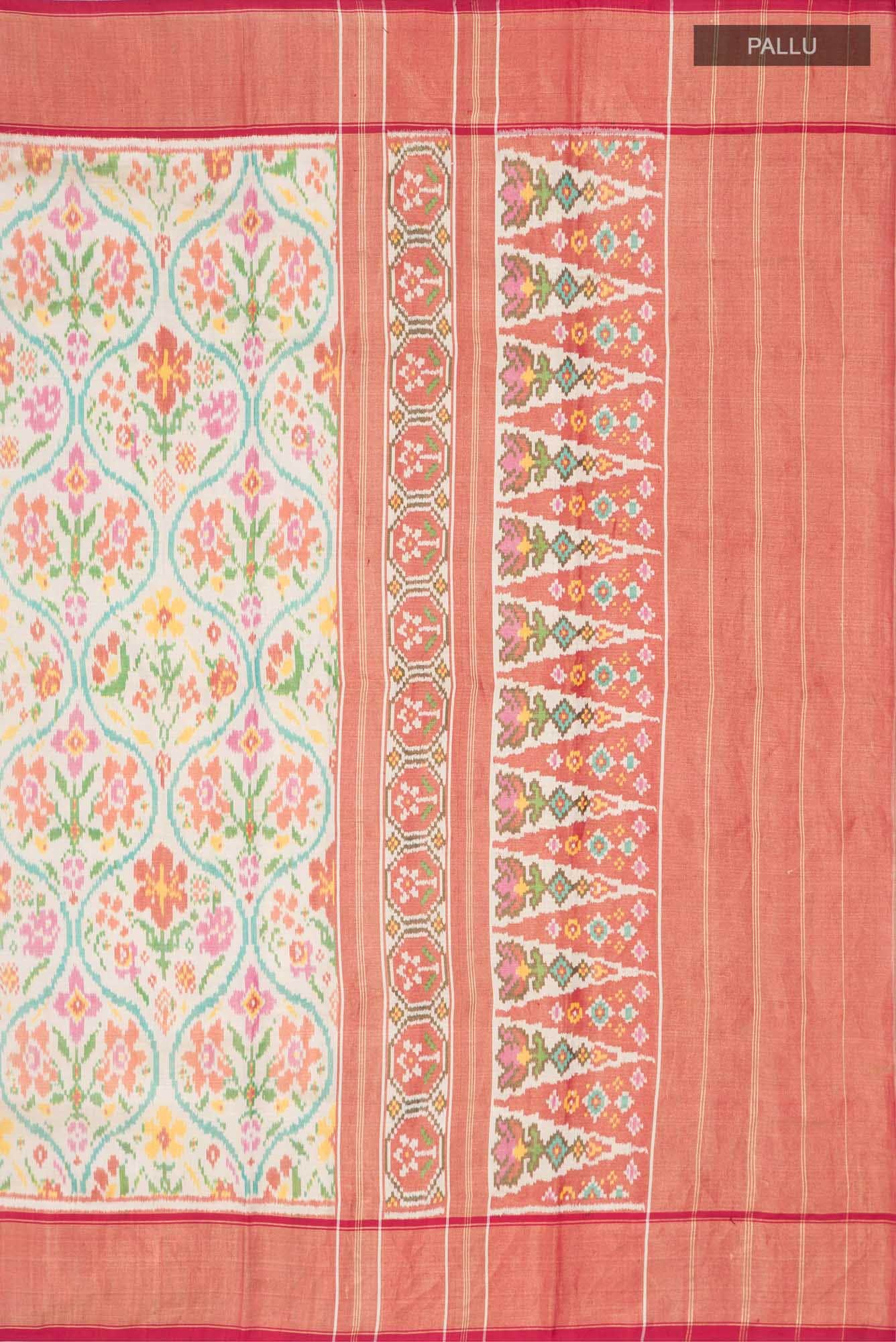 Beige Rajkot Patola Silk Saree